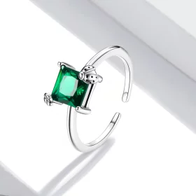 Pandora Style Green Zirconium Open Ring - SCR754 Pandora Style Green Zirconium Open Ring - SCR754