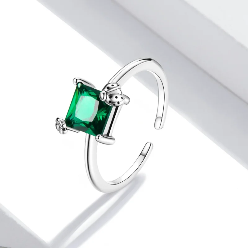 (image for) Pandora Style Green Zirconium Open Ring - SCR754 - View 2