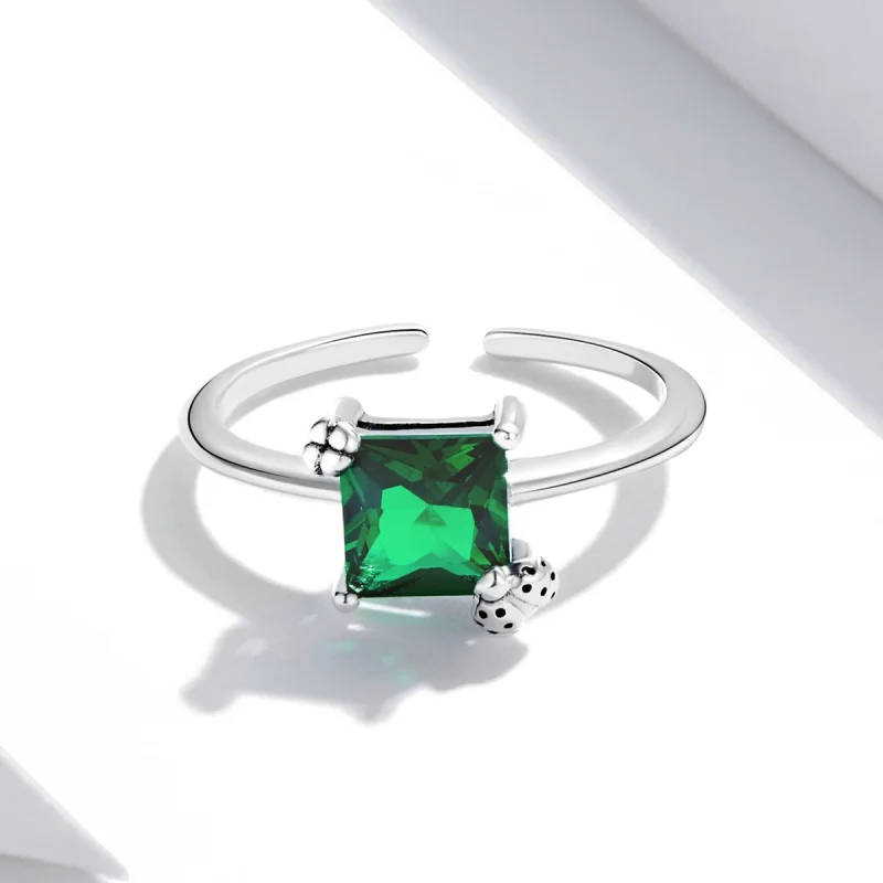 (image for) Pandora Style Green Zirconium Open Ring - SCR754 - View 4