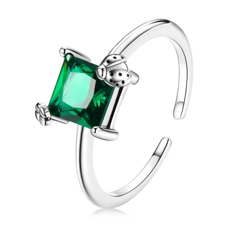 (image for) Pandora Style Green Zirconium Open Ring - SCR754 - Product Image