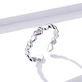 Pandora Style Heart Mirror Open Ring - BSR100 Pandora Style Heart Mirror Open Ring - BSR100