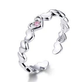 Pandora Style Heart Mirror Open Ring - BSR100 Pandora Style Heart Mirror Open Ring - BSR100