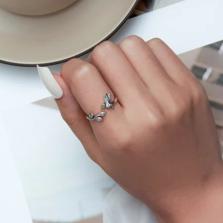 Pandora Style Hummingbird Open Ring - SCR871