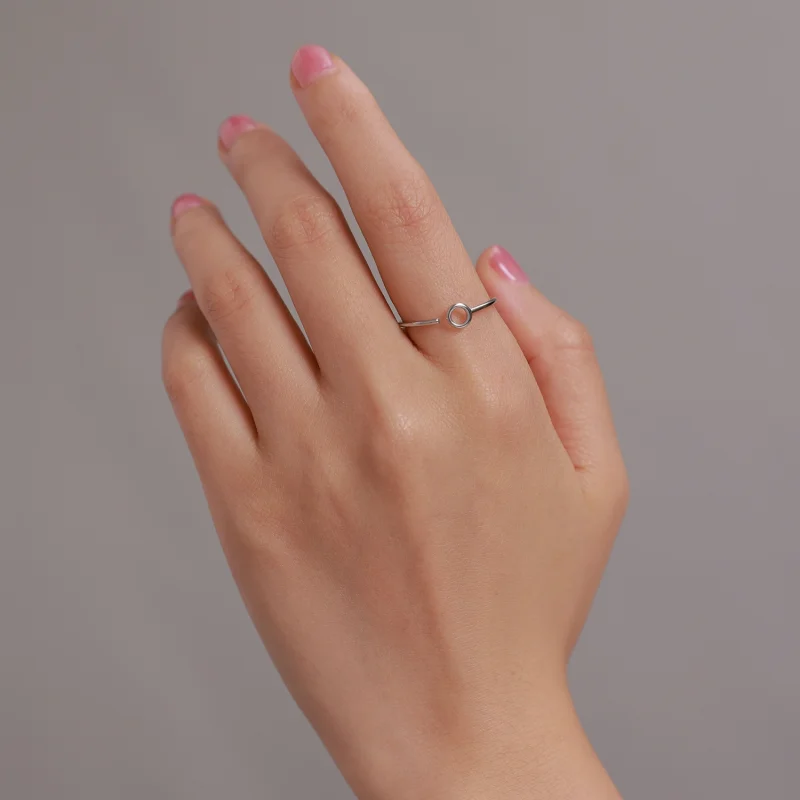 (image for) Pandora Style Little Circle Open Ring - BSR204 - View 8