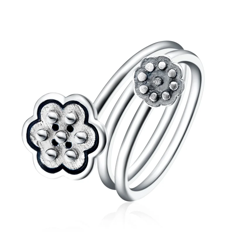 (image for) Pandora Style Lotus Pendant Open Ring - VSR054 - Product Image