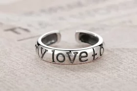 Pandora Style Love Couples Open Ring - VSR014 Pandora Style Love Couples Open Ring - VSR014