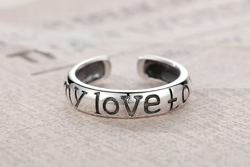 (image for) Pandora Style Love Couples Open Ring - VSR014 - View 2