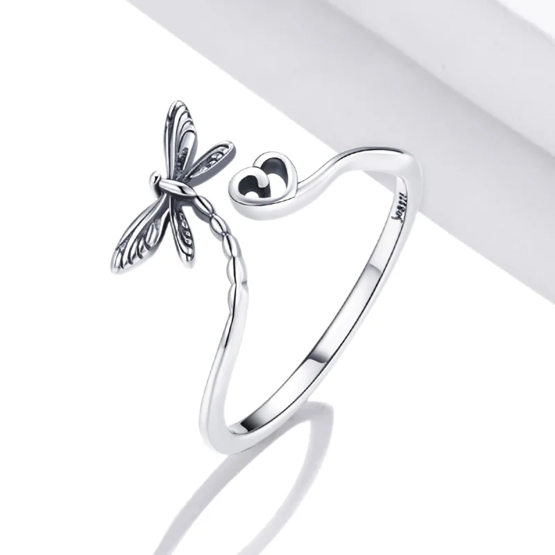 (image for) Pandora Style Love Dragonfly Open Ring - SCR734 - View 2