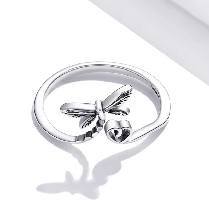 (image for) Pandora Style Love Dragonfly Open Ring - SCR734 - View 3