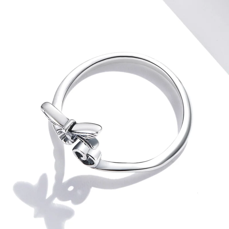 (image for) Pandora Style Love Dragonfly Open Ring - SCR734 - View 4