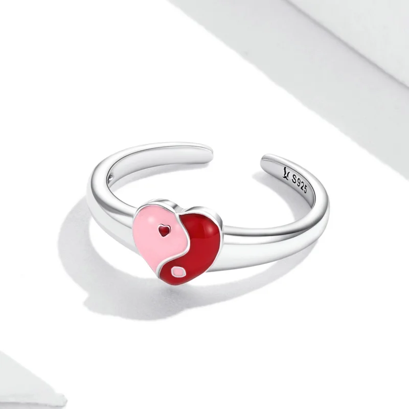 (image for) Pandora Style Love Gossip Map Open Ring - SCR786 - View 3