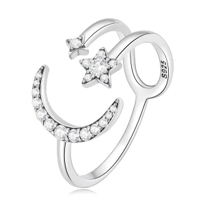 (image for) Pandora Style Moon and Stars Open Ring - BSR305