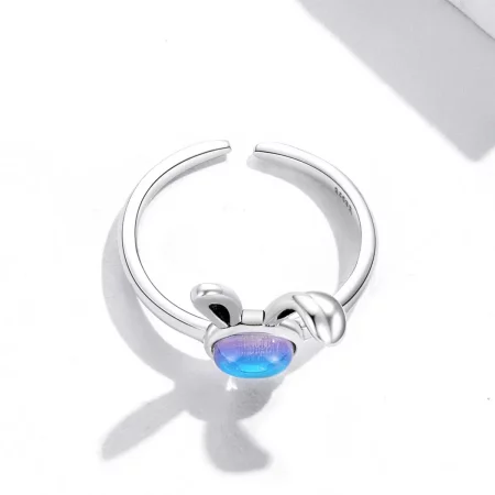 Pandora Style Moonstone Bunny Open Ring - SCR784
