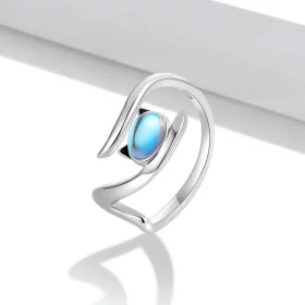 Pandora Style Moonstone Cat Open Ring - SCR783 Pandora Style Moonstone Cat Open Ring - SCR783