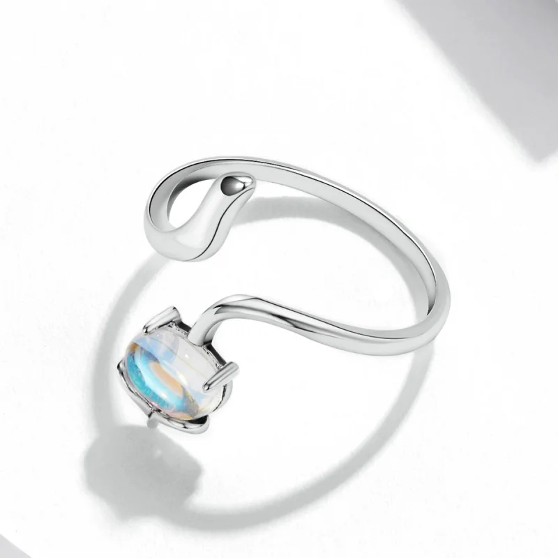 (image for) Pandora Style Moonstone Fox Open Ring - SCR756 - View 4