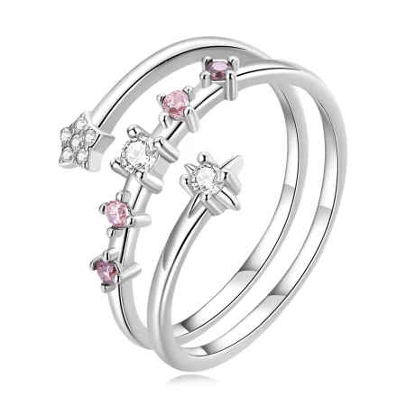 Pandora Style Multi-Layered Stars Open Ring - BSR310 Pandora Style Multi-Layered Stars Open Ring - BSR310