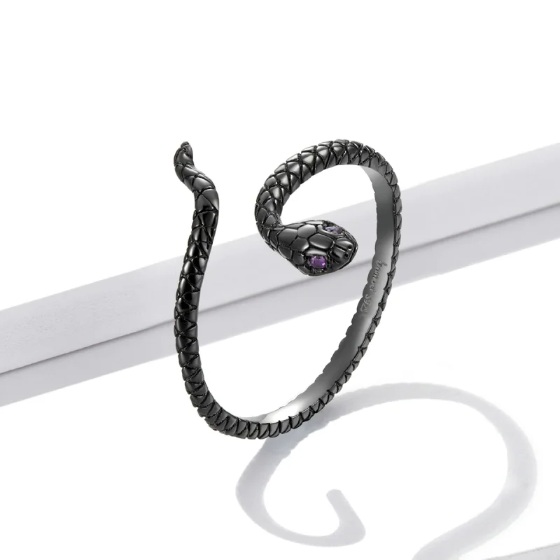 (image for) Pandora Style Mystic Snake Open Ring - BSR236 - View 2