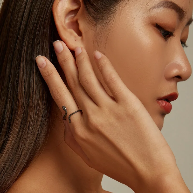 (image for) Pandora Style Mystic Snake Open Ring - BSR236 - View 8