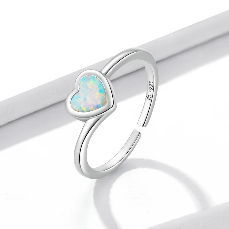(image for) Pandora Style Opal Love Open Ring - BSR234 - View 2