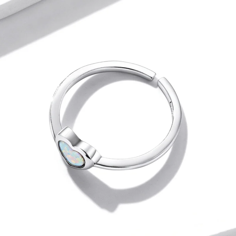 (image for) Pandora Style Opal Love Open Ring - BSR234 - View 3