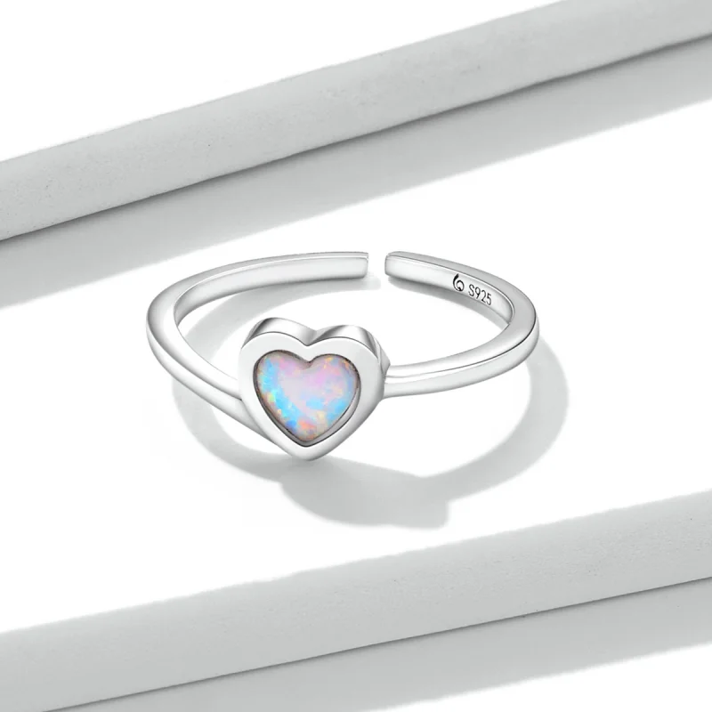 (image for) Pandora Style Opal Love Open Ring - BSR234 - View 4