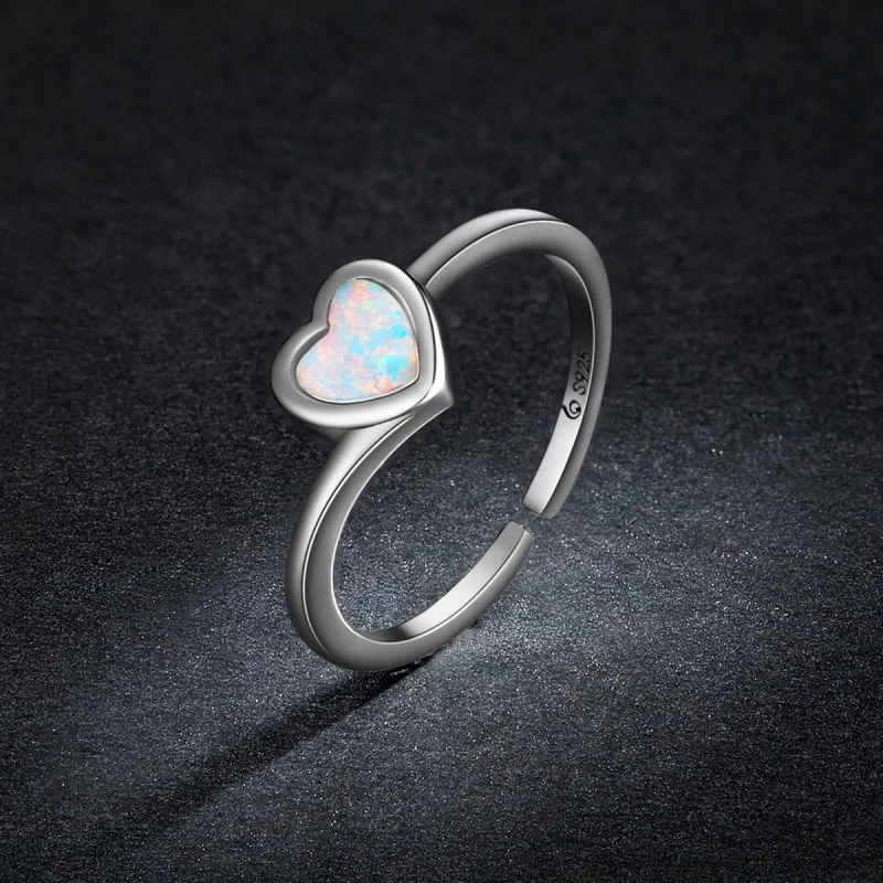 (image for) Pandora Style Opal Love Open Ring - BSR234 - View 5
