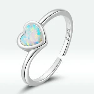 (image for) Pandora Style Opal Love Open Ring - BSR234