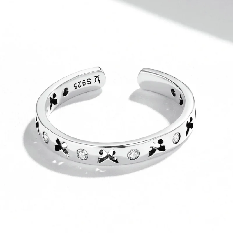 (image for) Pandora Style Openwork Butterfly Open Ring - SCR764 - View 3