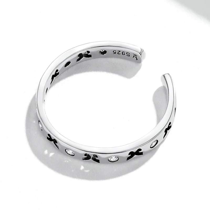(image for) Pandora Style Openwork Butterfly Open Ring - SCR764 - View 4
