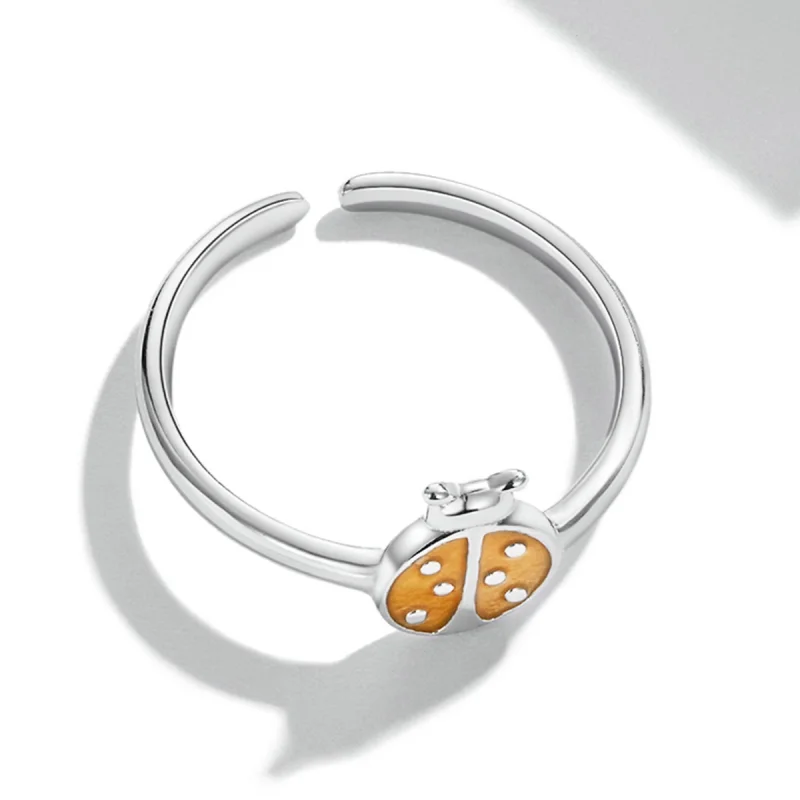 (image for) Pandora Style Orange Ladybug Open Ring - SCR774 - View 4