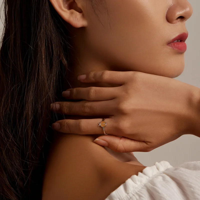 (image for) Pandora Style Orange Ladybug Open Ring - SCR774 - View 6