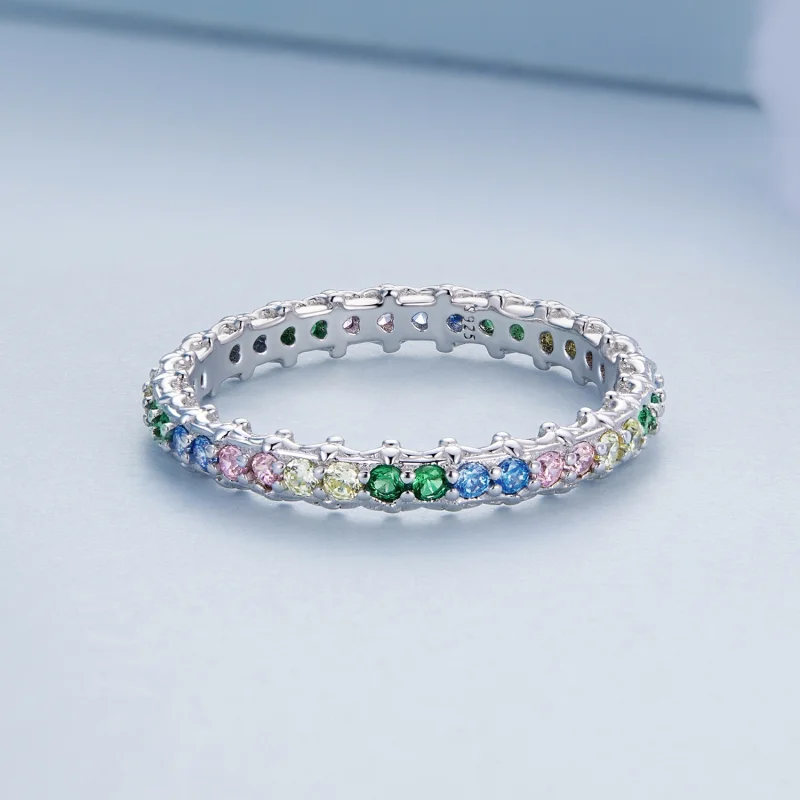 (image for) Pandora Style Pattern Color Zirconium Ring - BSR277-CF - View 3