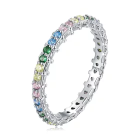 Pandora Style Pattern Color Zirconium Ring - BSR277-CF Pandora Style Pattern Color Zirconium Ring - BSR277-CF