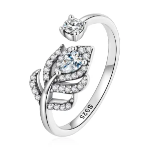 (image for) Pandora Style Peacock Feather Open Ring - BSR299