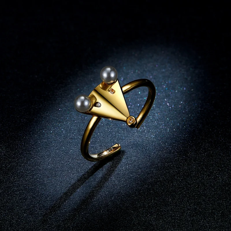 (image for) Pandora Style Pearl Mouse Open Ring - BSR103 - View 5