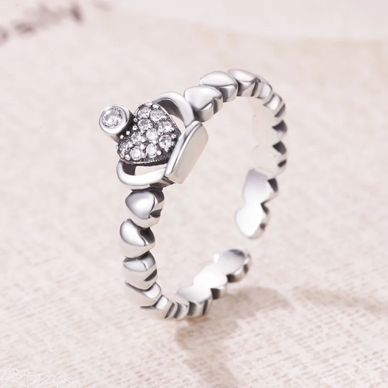 (image for) Pandora Style Queen Laurel Wreath Open Ring - VSR142 - View 3