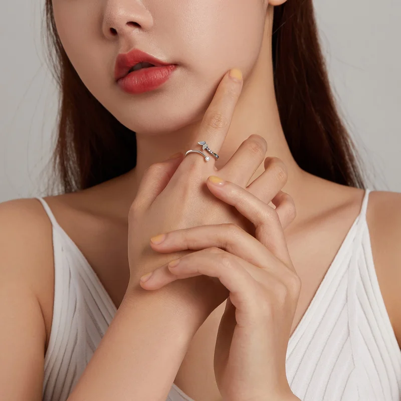 (image for) Pandora Style Rainbow Butterfly Open Ring - SCR730 - View 7