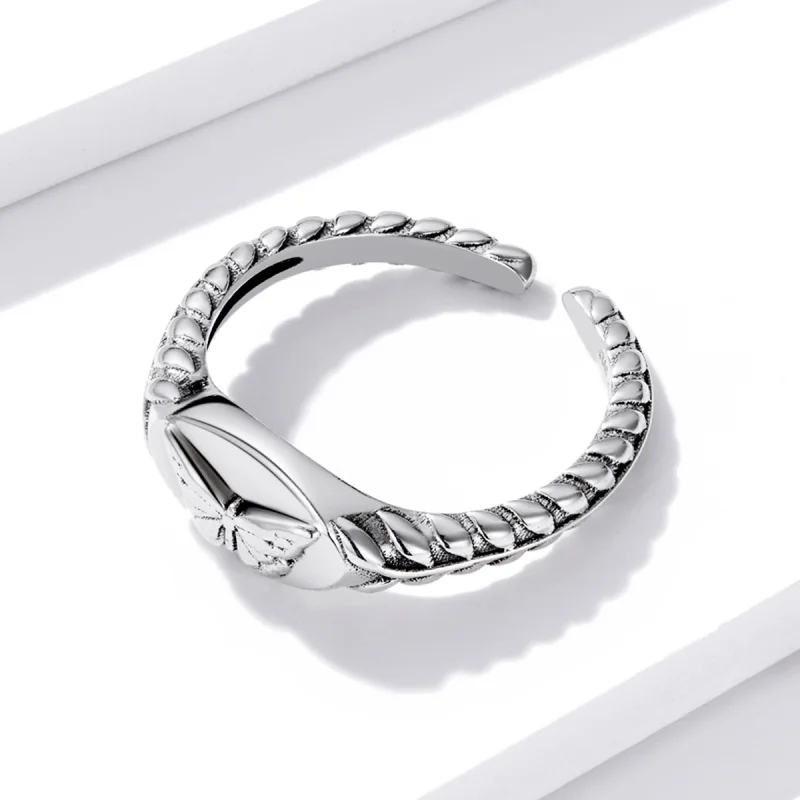 (image for) Pandora Style Retro Butterfly Open Ring - BSR200 - View 4