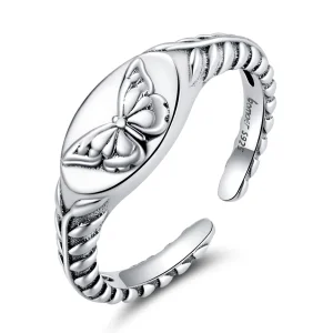 (image for) Pandora Style Retro Butterfly Open Ring - BSR200