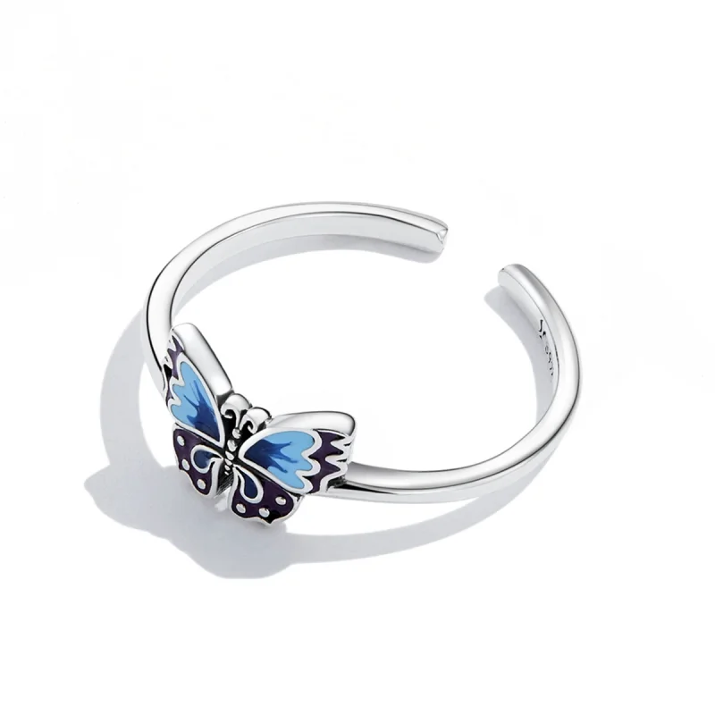 (image for) Pandora Style Retro Butterfly Open Ring - SCR802 - View 4