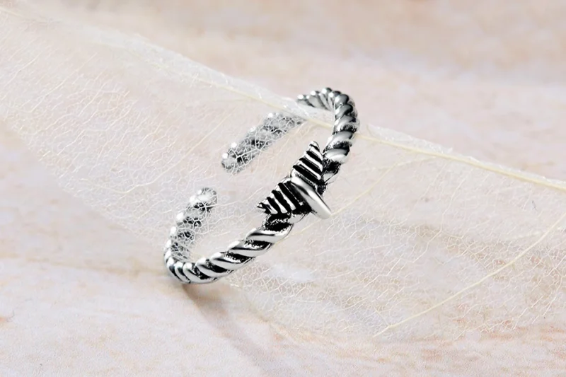 (image for) Pandora Style Retro Nostalgic Hemp Rope Open Ring - VSR064 - View 2