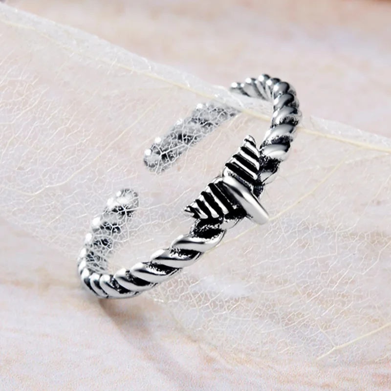 (image for) Pandora Style Retro Nostalgic Hemp Rope Open Ring - VSR064 - View 5