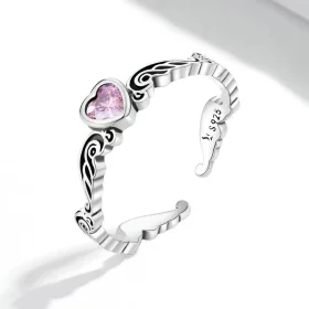 Pandora Style Retro Pattern - Heart Open Ring - SCR766 Pandora Style Retro Pattern - Heart Open Ring - SCR766