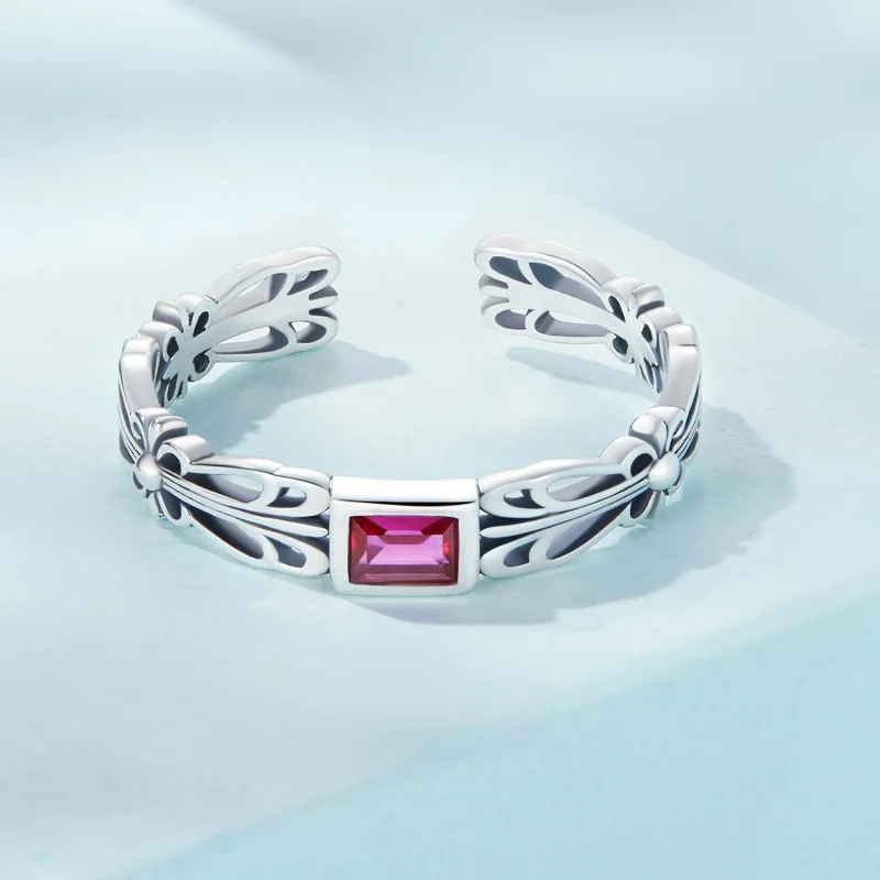 (image for) Pandora Style Retro Pattern Open Ring - SCR880 - View 3