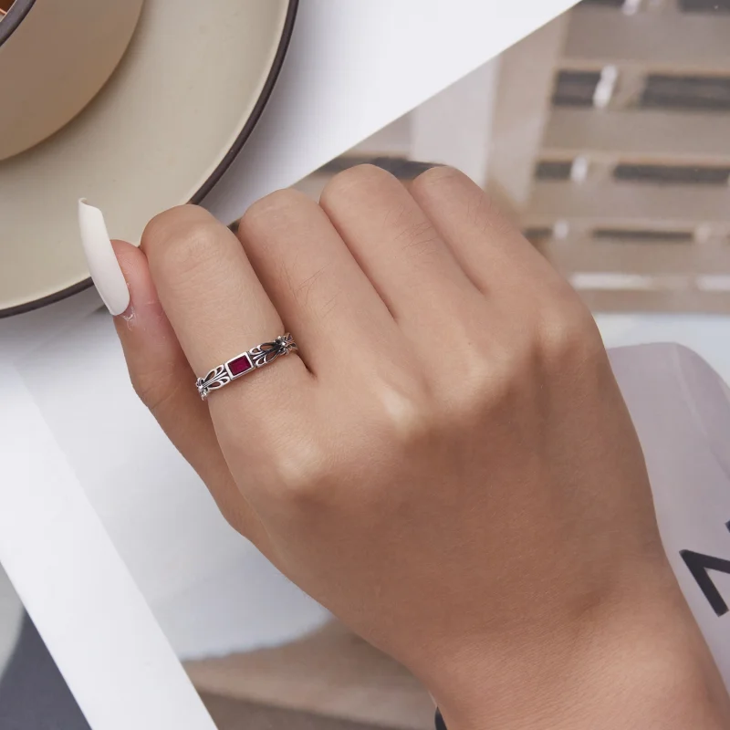 (image for) Pandora Style Retro Pattern Open Ring - SCR880 - View 6