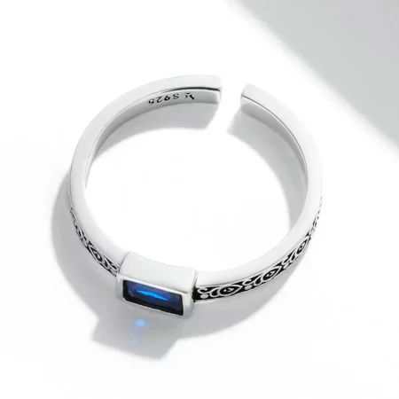 Pandora Style Retro Pattern - Zirconium Open Ring - SCR768