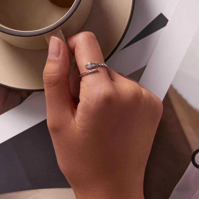 (image for) Pandora Style Retro Spirit Snake Open Ring - SCR798 - View 5