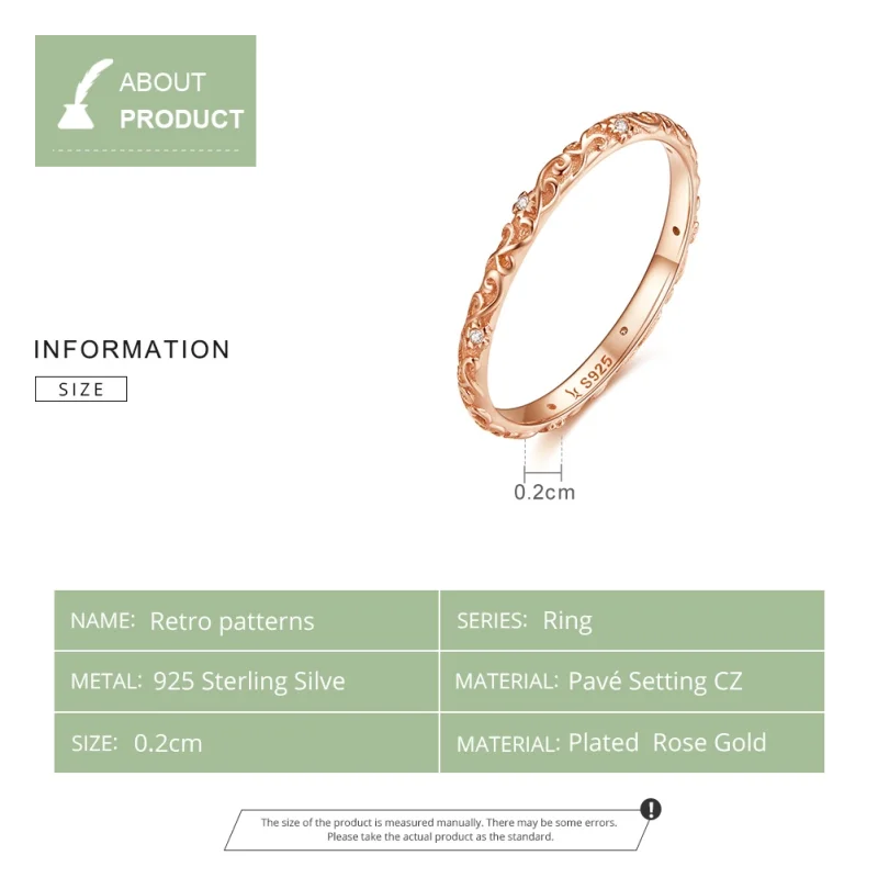 (image for) Pandora Style Rose Gold Retro Patterns Ring - SCR514 - View 9