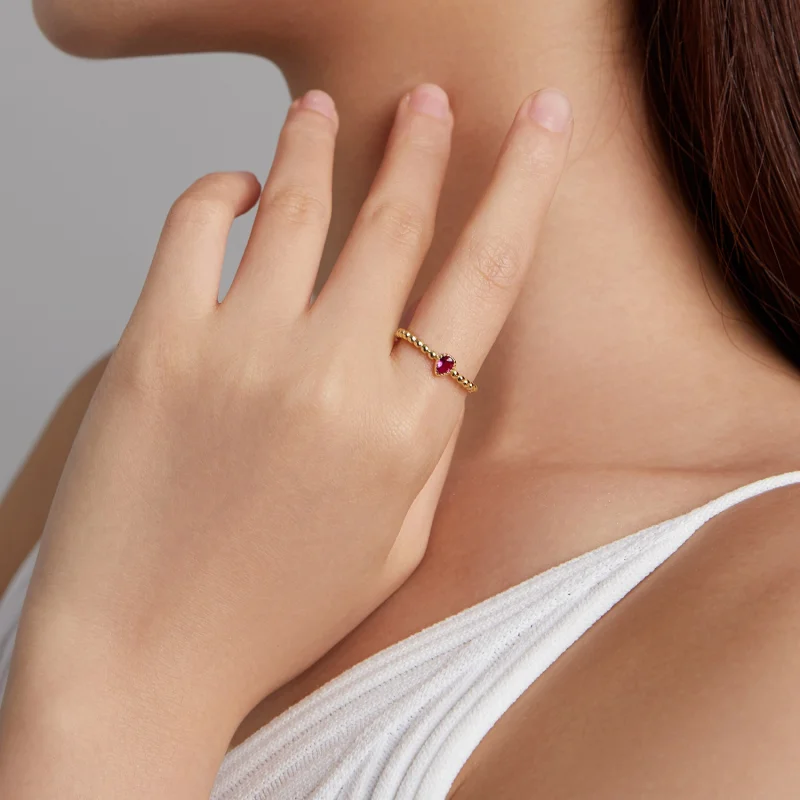 (image for) Pandora Style Rose Water Drop Ring - SCR745 - View 6