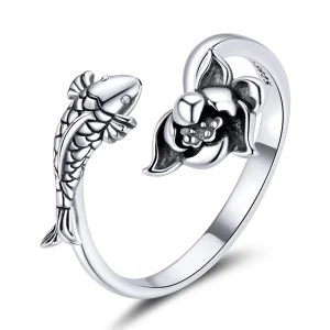 (image for) Pandora Style Ruffled Koi Open Ring - BSR201